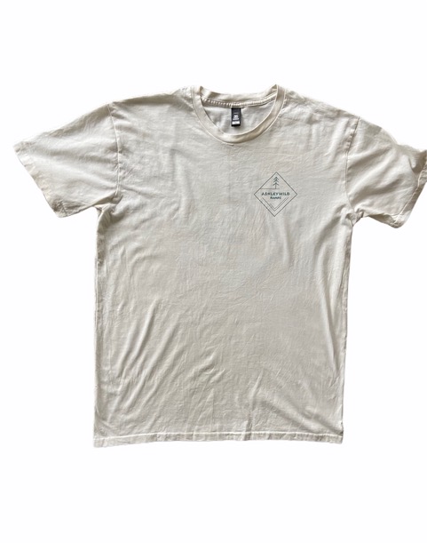 Mens - Classic logo Cream T-shirt - Ashley Wild Ramps